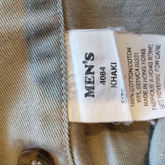 Woolrich Shirt Cotton Canvas Pocket Mens Size Large L Khaki LS Button Down - Picture 9 of 12